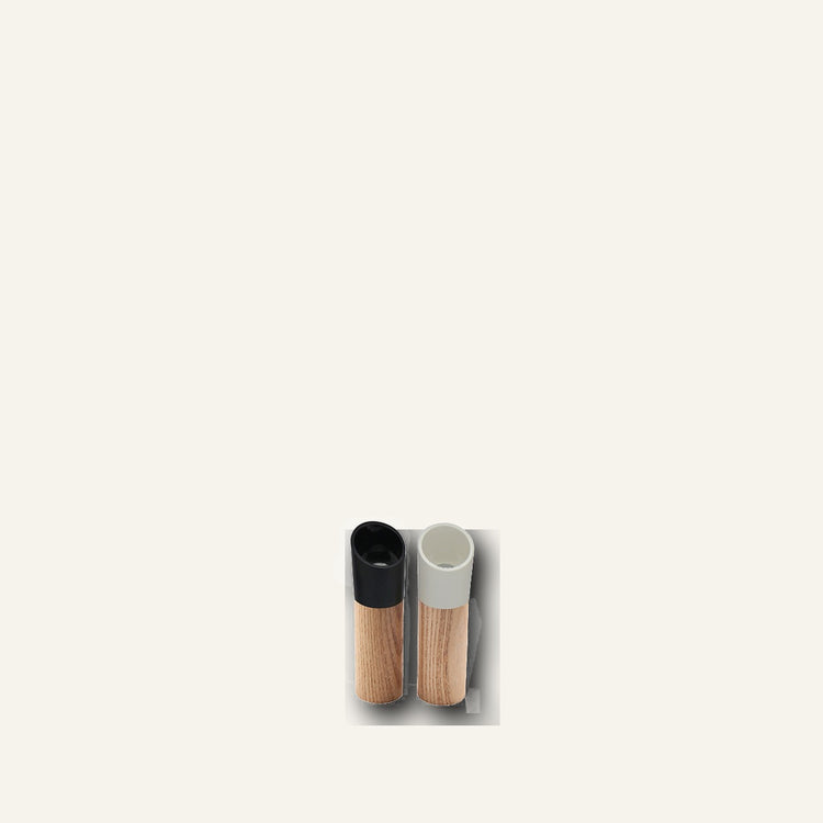 A16189 two-piece wood grinder set in black and white finishes