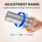 Silver rechargeable electric coffee grinder showing its supplier-reference 80-step adjustment collar and finer-to-coarser direction.