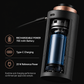 Cutaway of a rechargeable electric coffee grinder with a 700 mAh battery, Type-C charging and 25 W reference power.