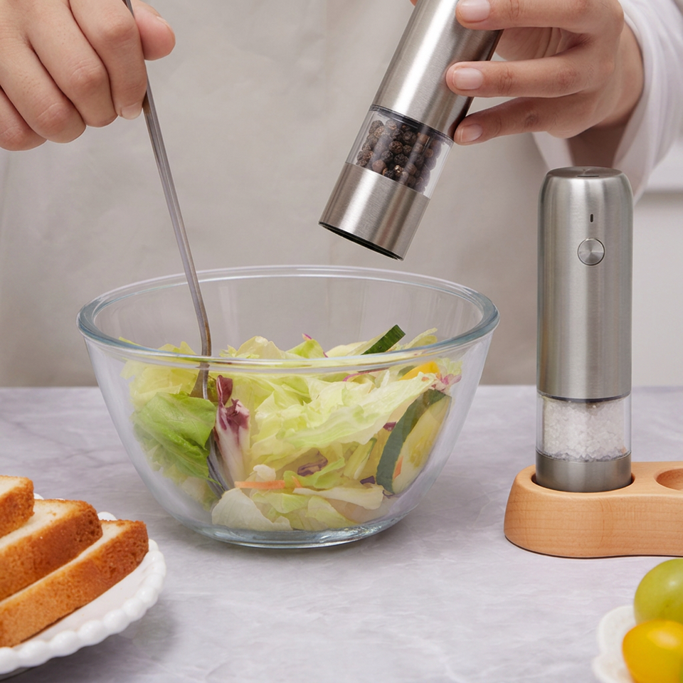 OEM Mini Rechargeable Salt & Pepper Grinder Set — image 4