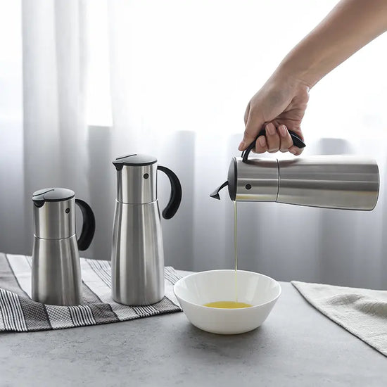 Modern gravity oil and vinegar dispenser family