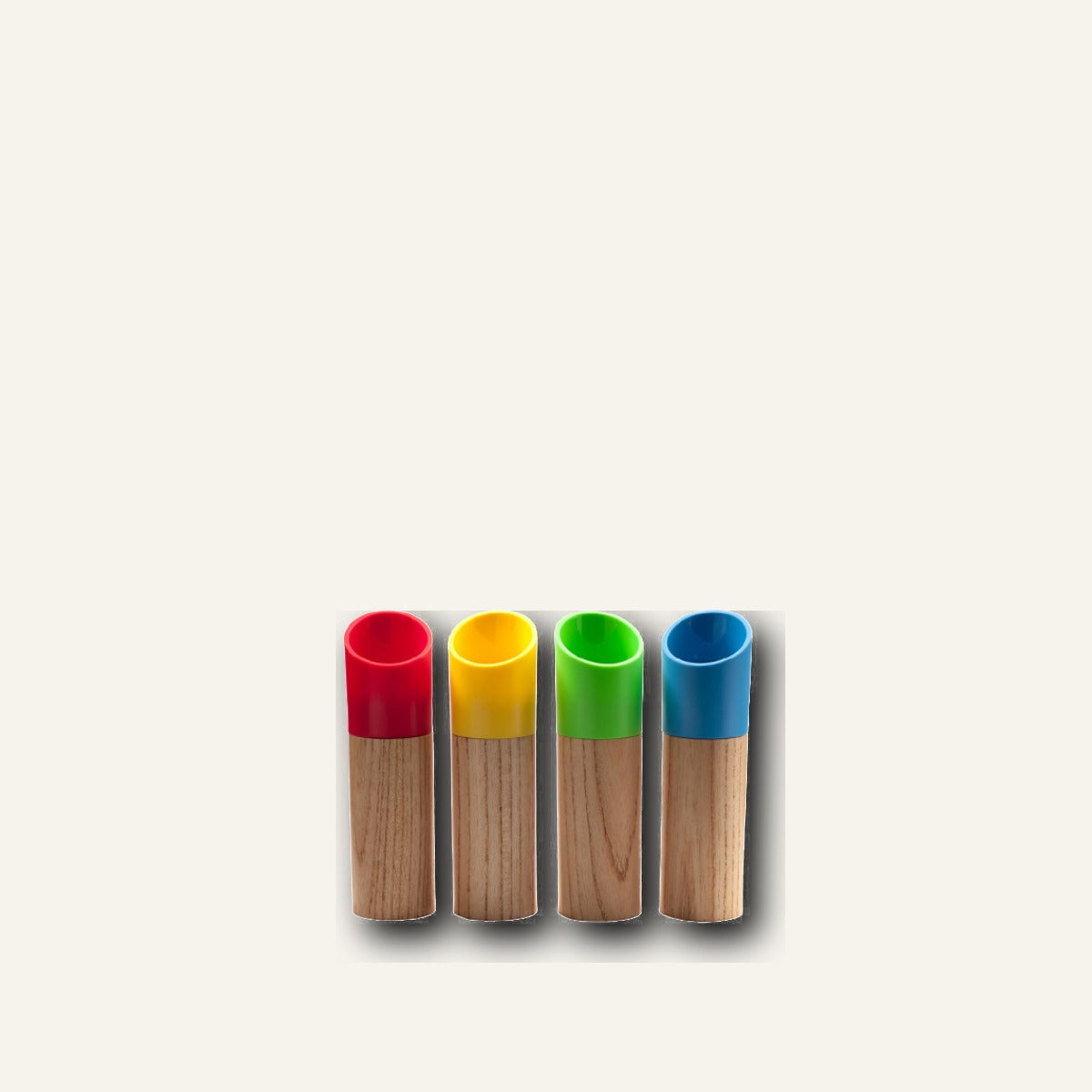 A16189 wood grinders with red, yellow, green and blue colour caps