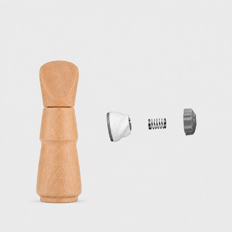 OEM Sculpted Beech Wood Pepper Mill — image 4