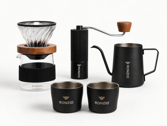 Custom Pour-Over Coffee Gift Set with Manual Grinder