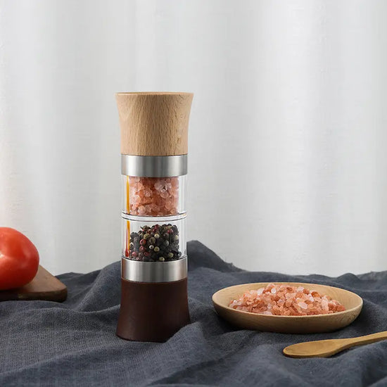 Two-in-one wooden salt and pepper grinder, model 1020100