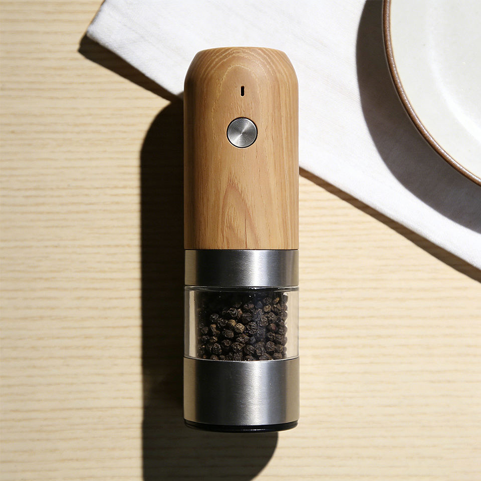 ODM Wood-Grain Rechargeable Salt & Pepper Grinder Set — image 6